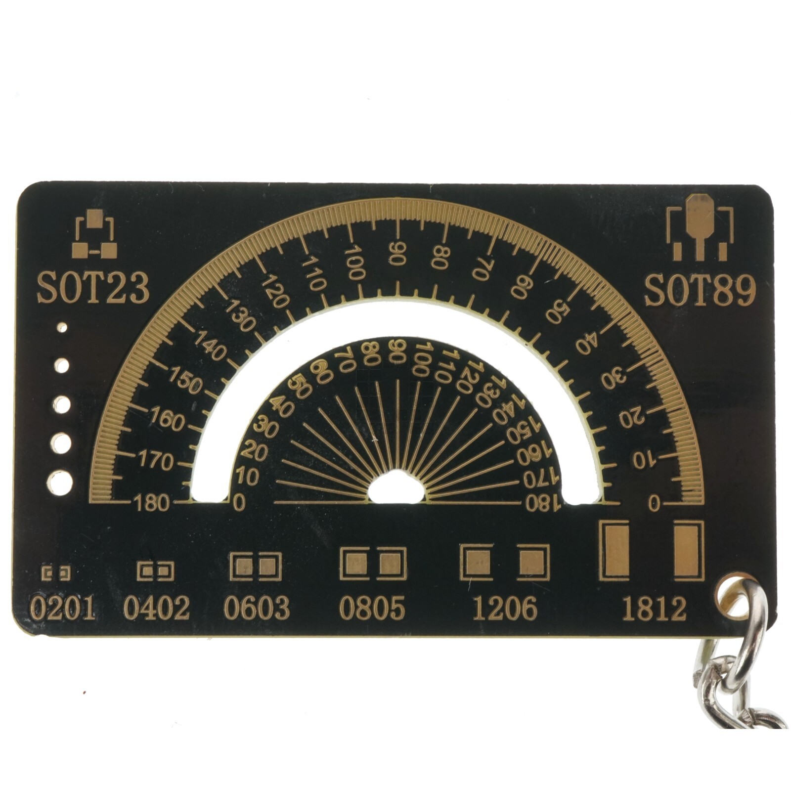 DIY More 020111 Keychain Printed Circuit Board PCB Ruler Surface Mount Angle