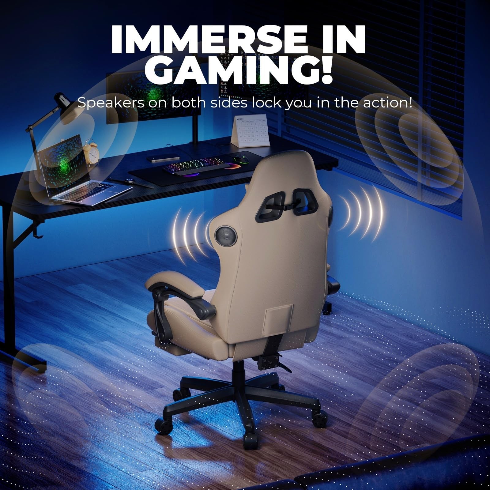 ACE-PRO Music Gaming Chairs – Built-in Speakers, App Support & Bluetooth Cont...