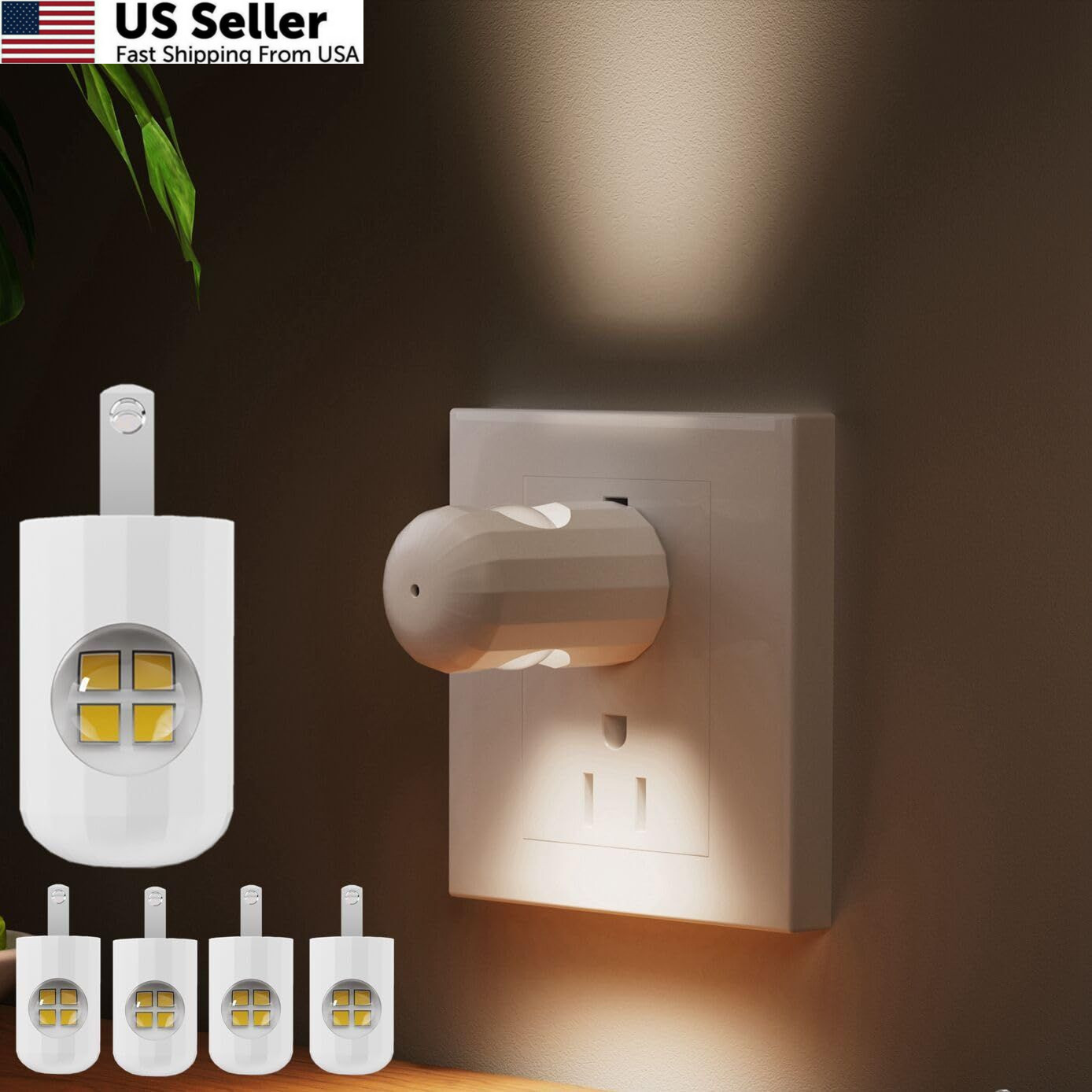 SETEN 6 Pack Mini LED Night Light Plug in Wall - Dusk to Dawn 6 Pack, 3000K