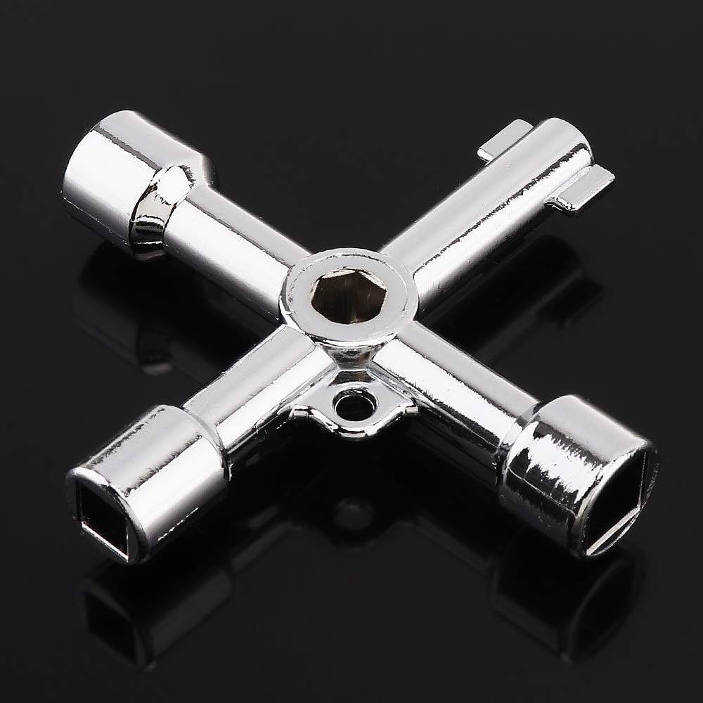 4-Way Multi-Functional Utilities Key Tool for Electric, Water, Gas Meter Boxes &