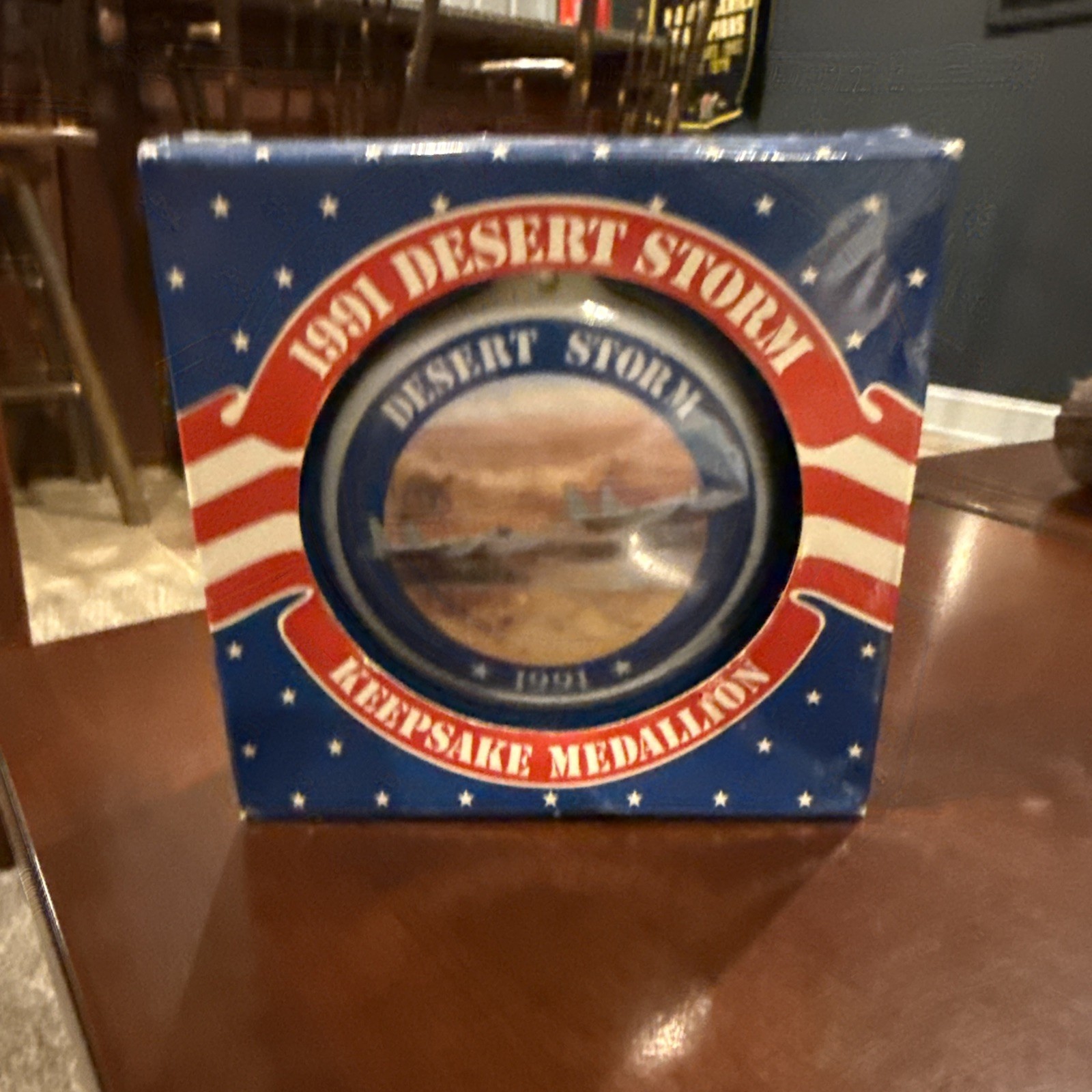 Vintage 1991 Desert Storm Keepsake Medallion Hanging Ornament F-15 USAF