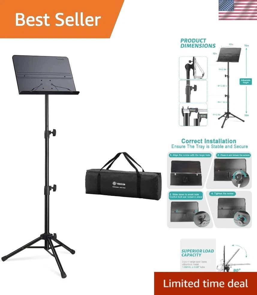 SheetMusicStandProfessional Portable Music Stand with Carrying Bag,Folding70inch