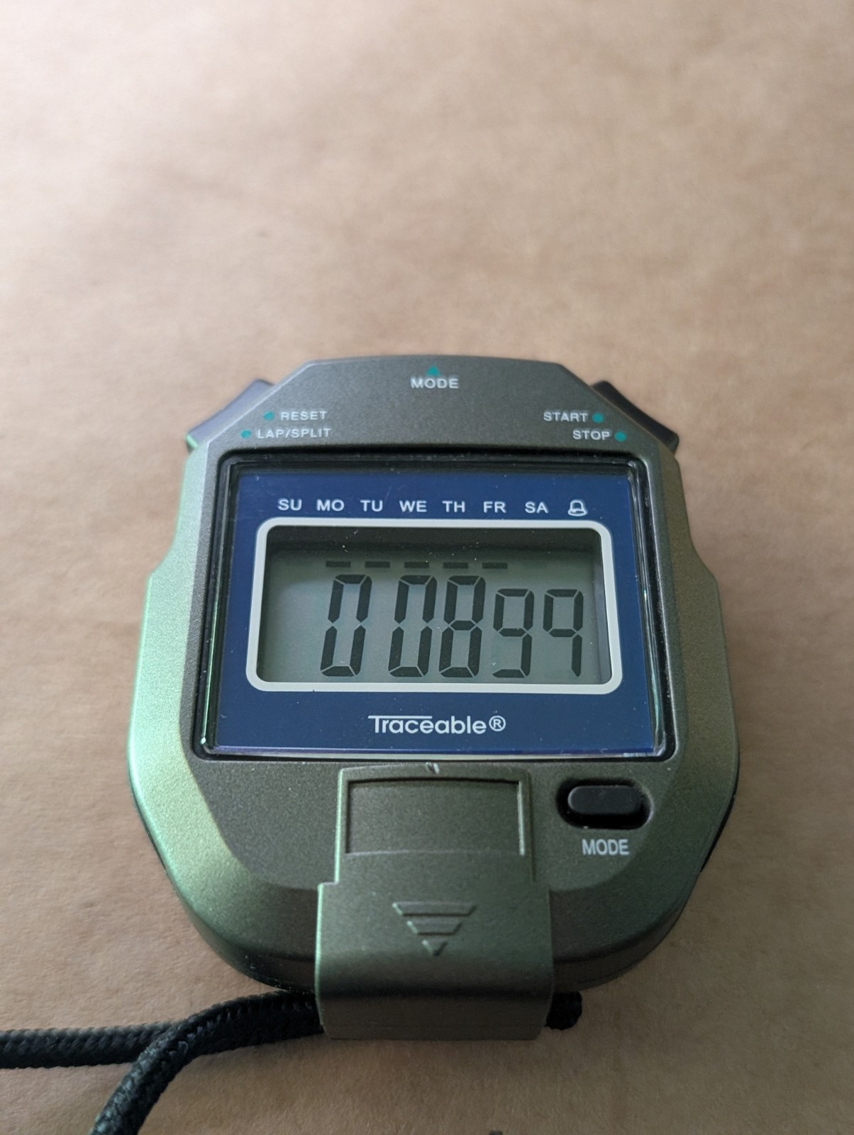Traceable 1043TR Three-Button Digital Stopwatch Lap Split Timer w/ Lanyard