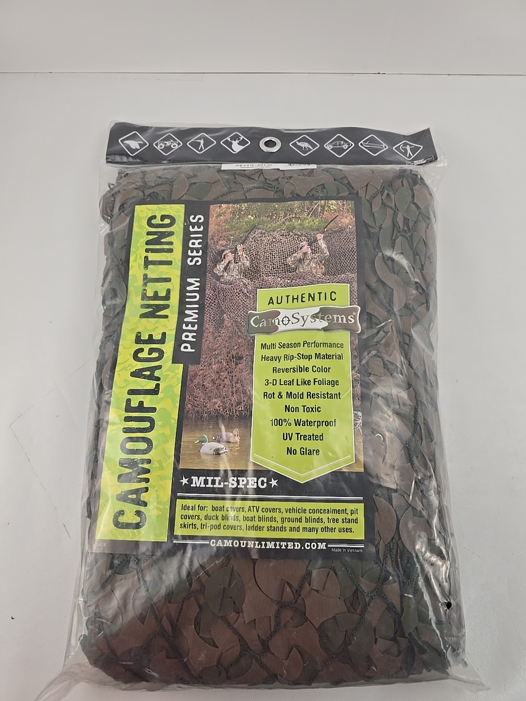 Premium Series Camouflage Military Spec Netting with Mesh Netting Attached
