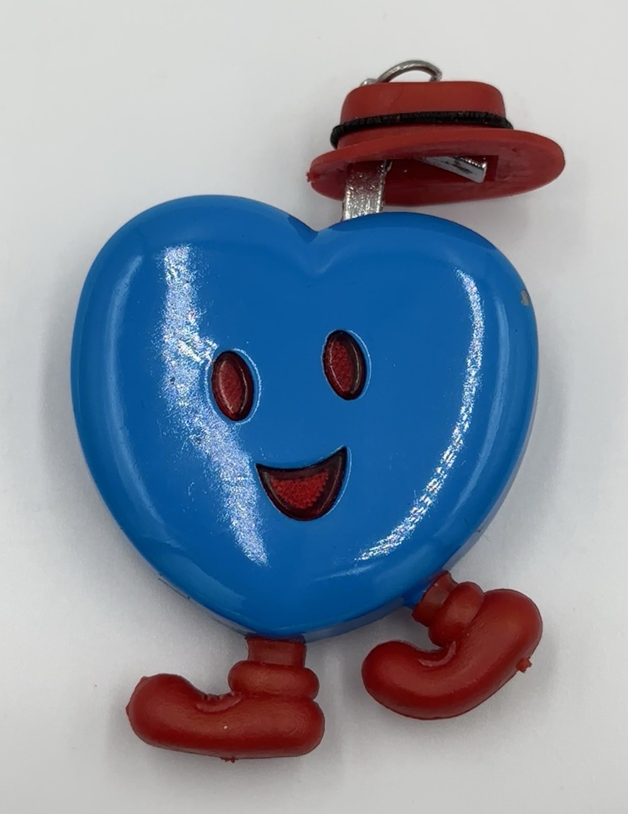 Vintage Blue Walking Heart Novelty Lighter - Red Hat & Boots - Untested