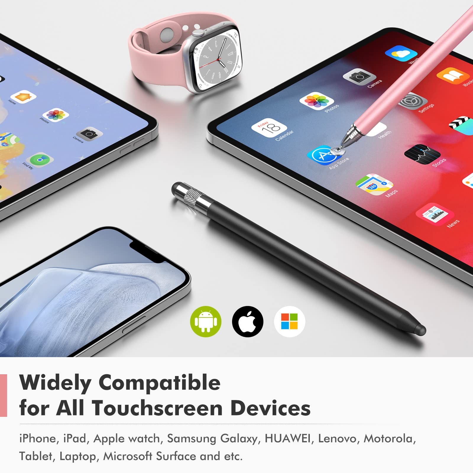 3 in 1 Stylus Pens Touch Screens, High Sensitivity & Precision Capacitive Stylus