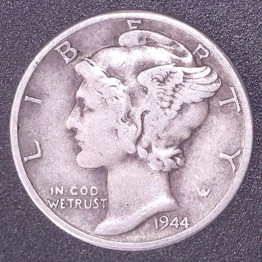 1944-P Mercury Dime 90% SILVER Circulated Philadelphia Mint