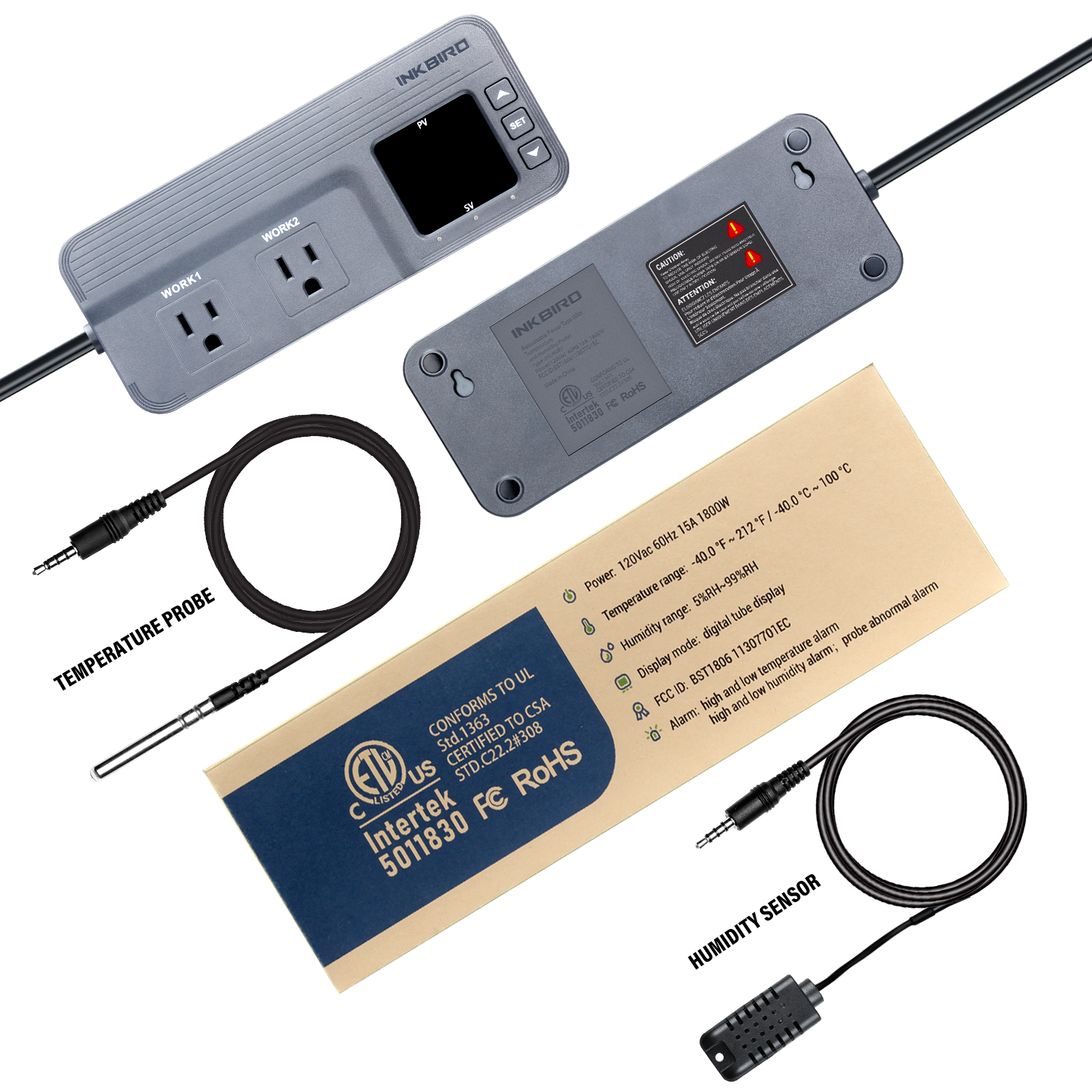 1800W Temperature Controller Humidity Control ITC-608T Seed Germination Brewing