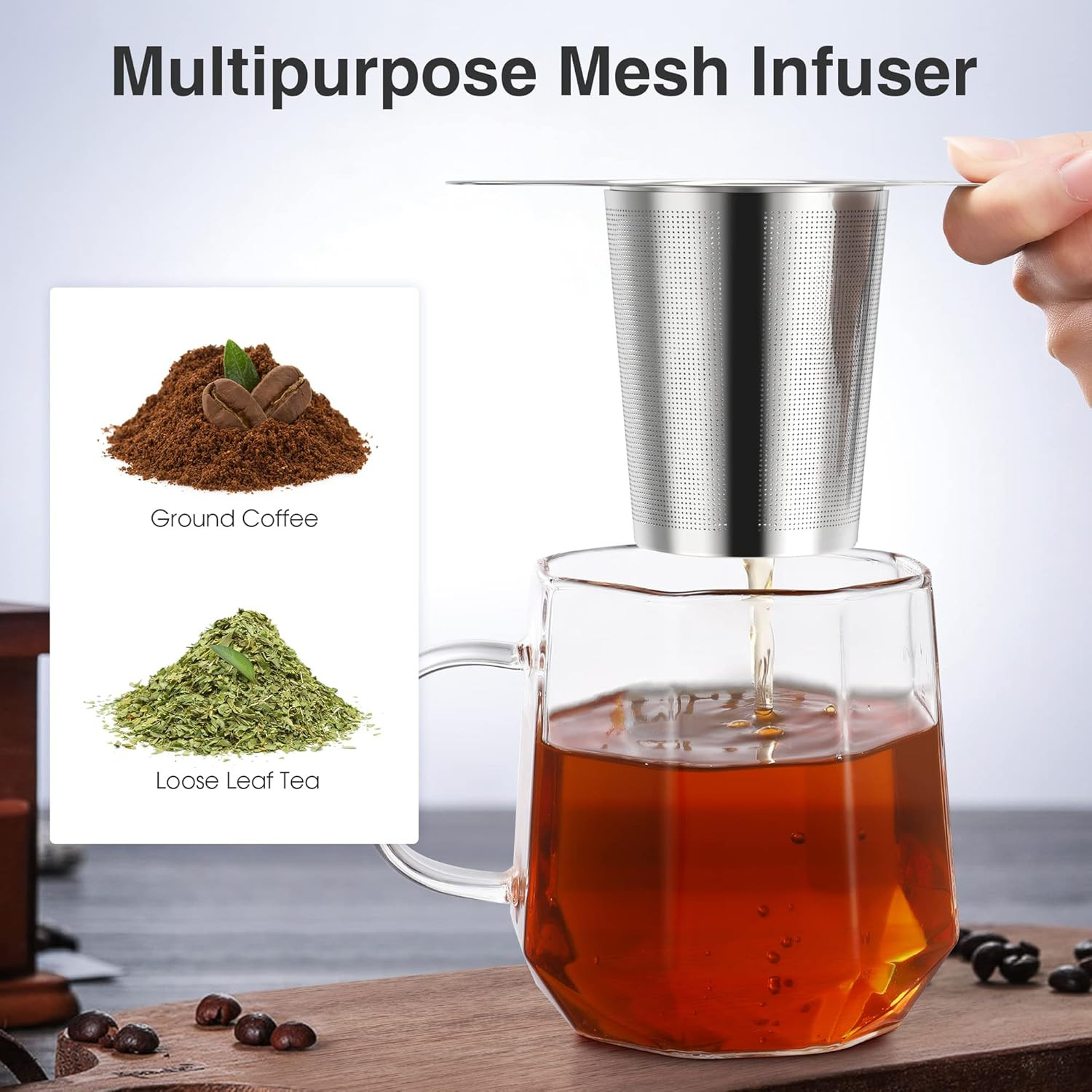 IPOW Reusable Stainless Steel Coffee Filter, Paperless Coffee Maker Strainer, Do