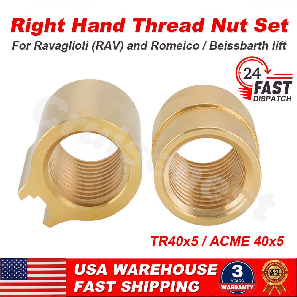 US TR40x5 Right Hand Thread Nut Set for Ravaglioli Beissbarth Lift KPX KPN R237