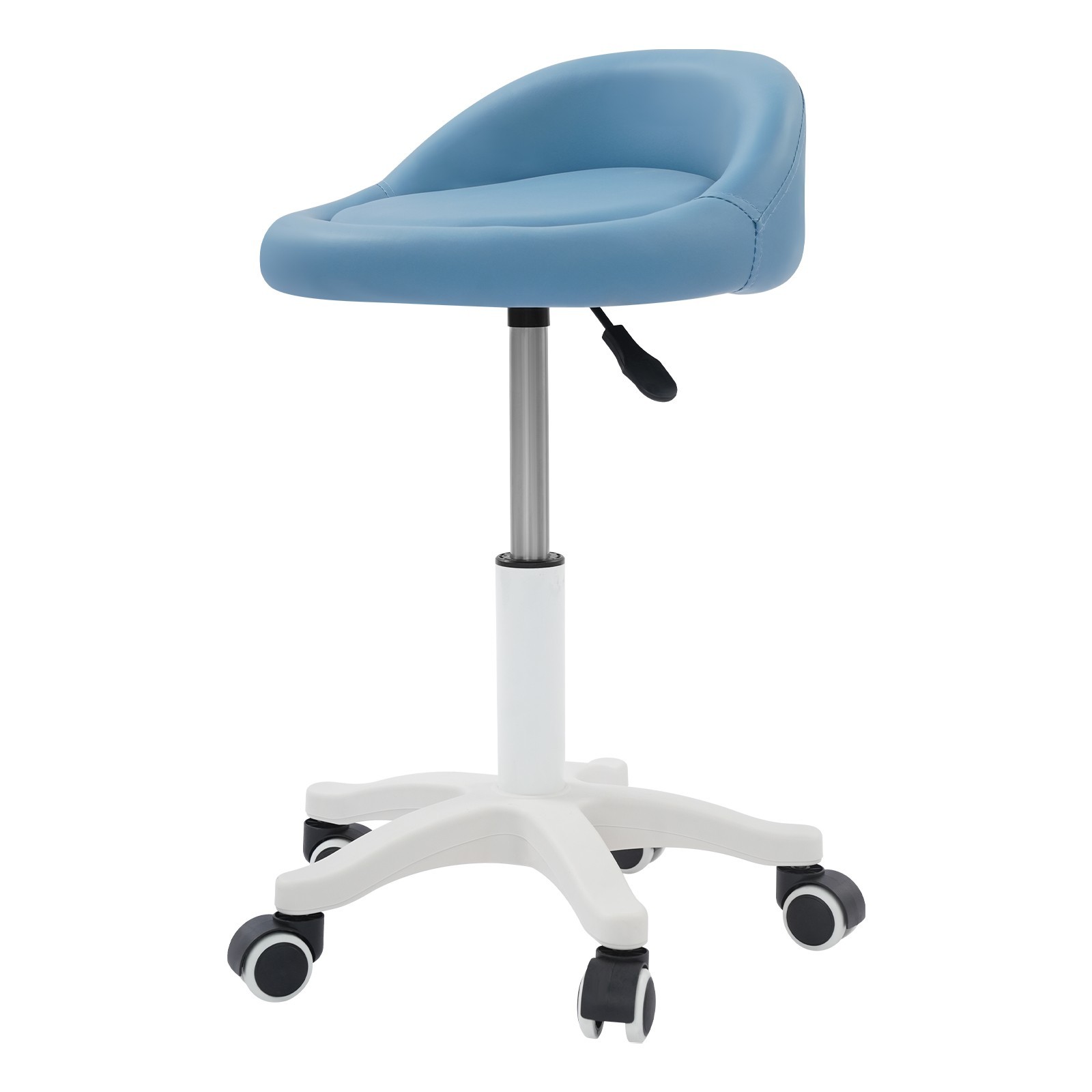 Adjustable Beauty Salon Chair, Rolling Stool, Rolling Stool with Low Backrest