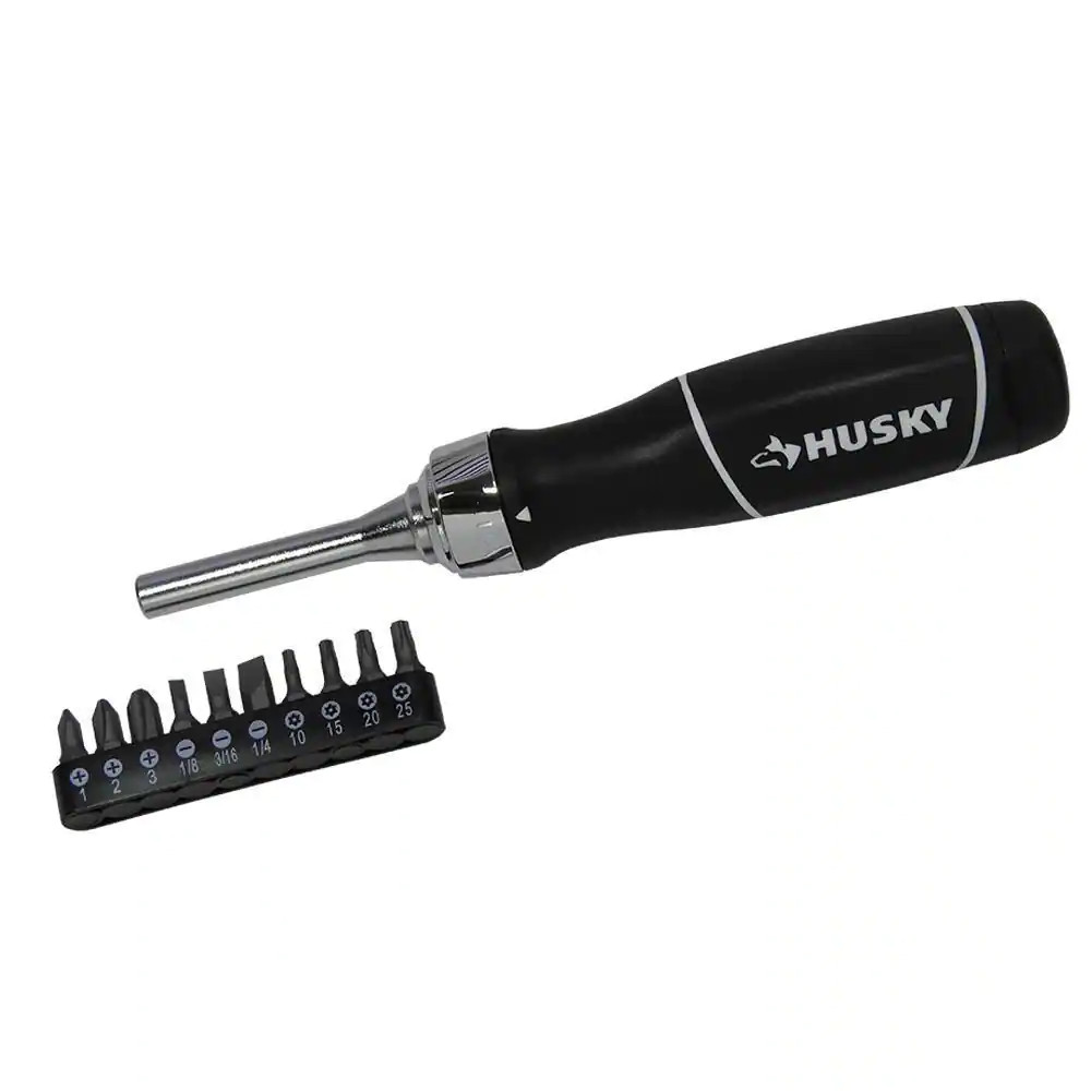 Husky Ratcheting Screwdriver Set Ratchet Driver Combination Hand Tool 10 Piece