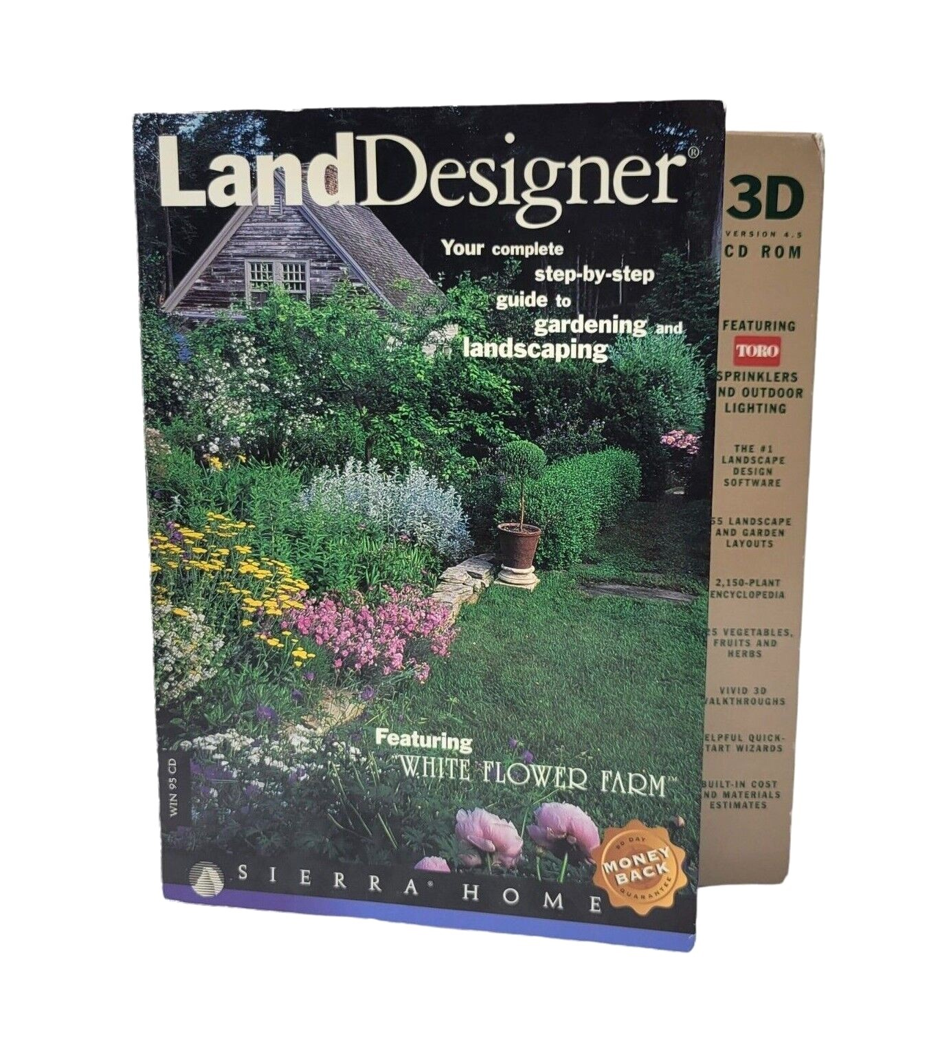 LandDesigner 3D Gardening & Landscaping Guide CD-ROM v. 4.5 Sierra Home 1998 NEW
