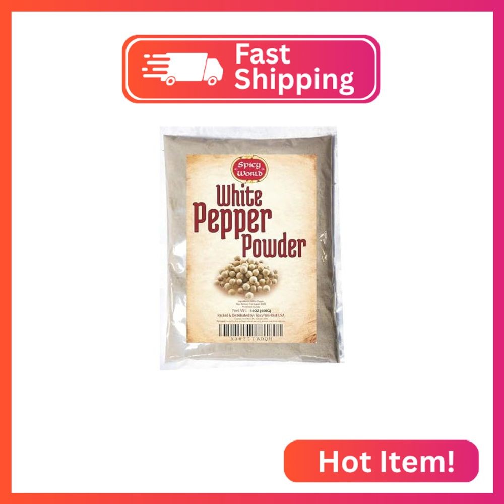 White Pepper Ground 14 Oz (400g) - Bulk White Pepper Powder - Pure, Premium Qual