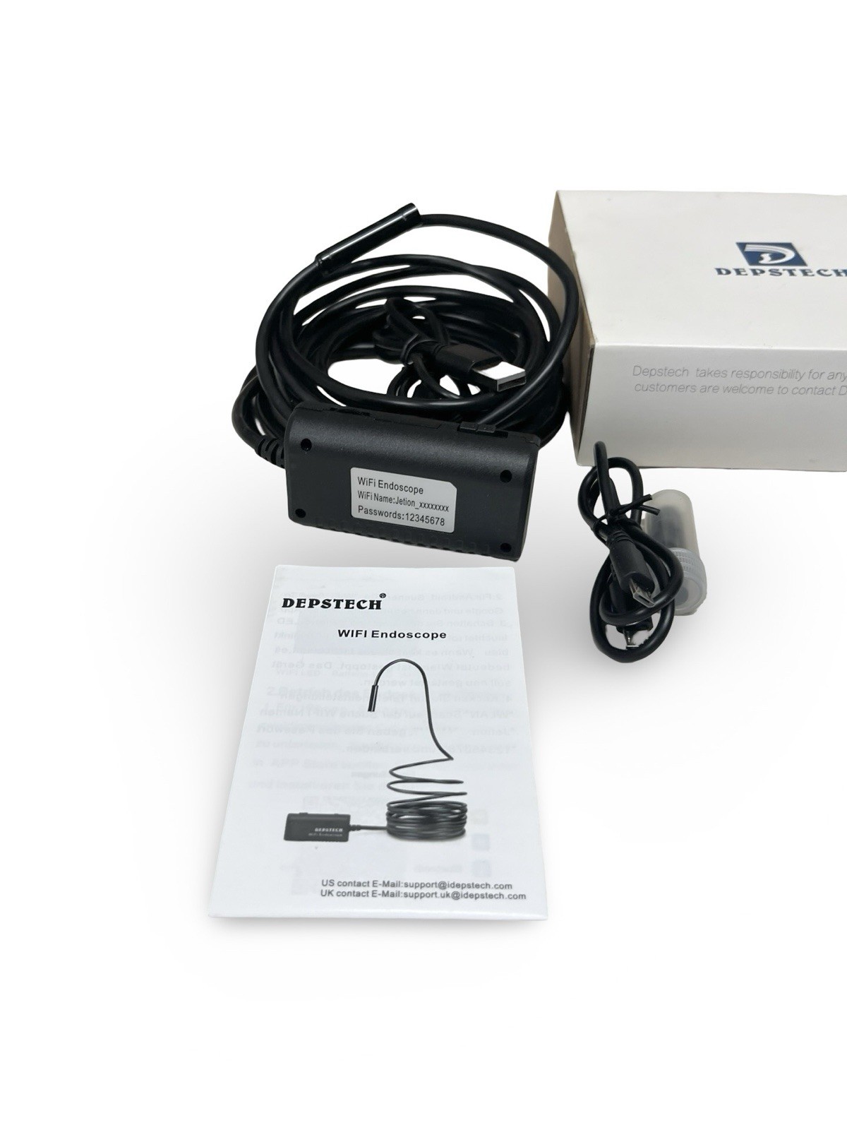 Depstech Wireless WiFi Endoscope 2.0MP HD Snake Inspection Camera & Box