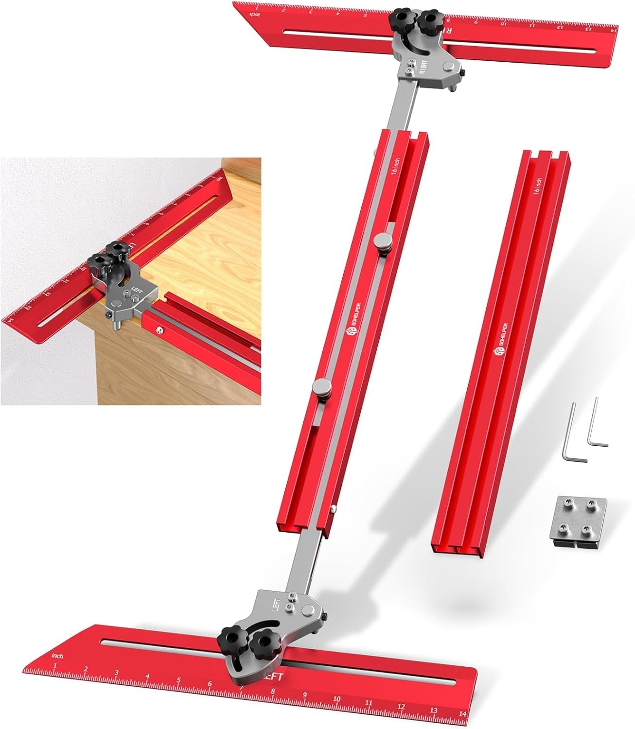Precision Adjustable Stair Tread Template Tool 23" to 64.2" for Woodworking