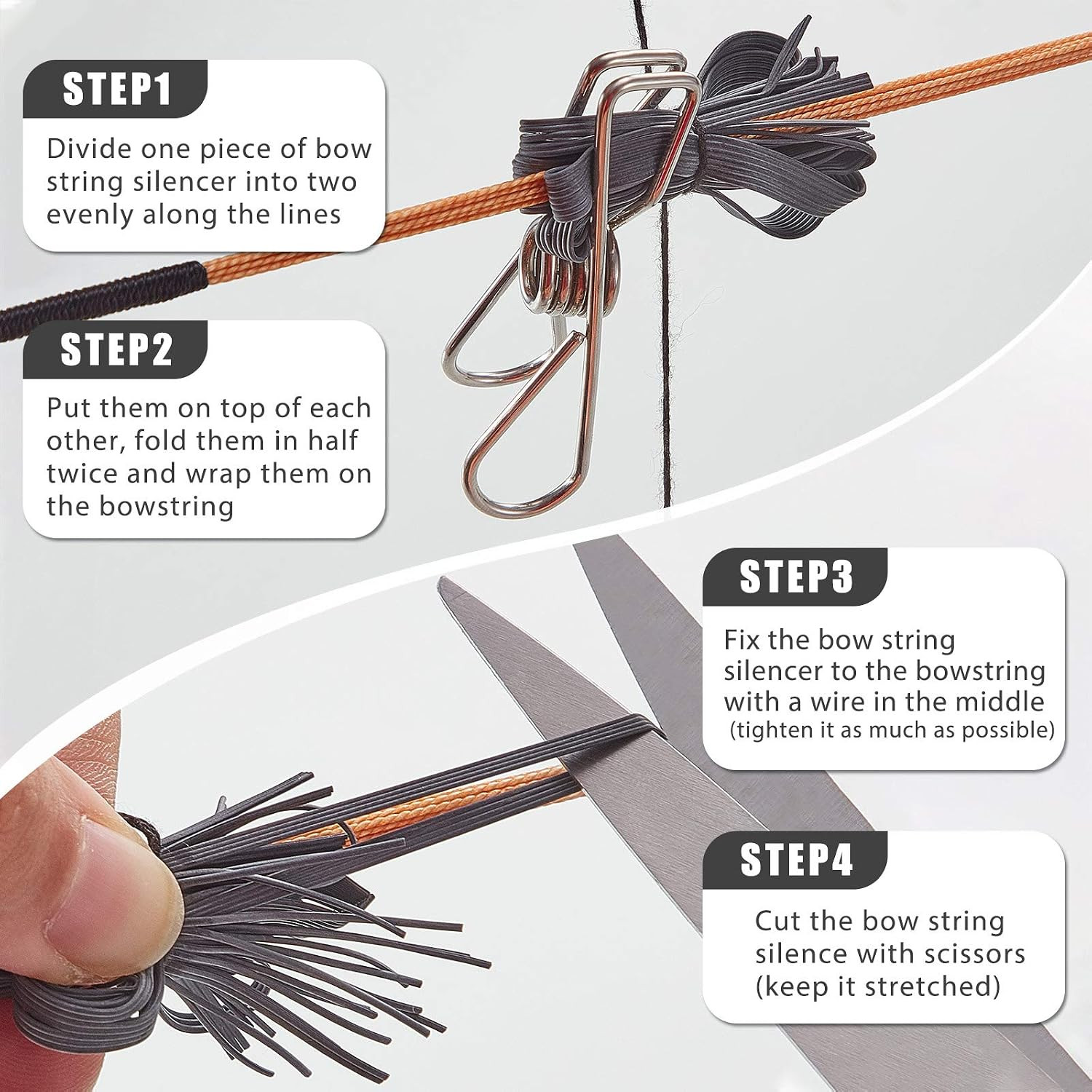 Skylety String Silencer Bow Noise Recurve Bow String Whiskers Silencers Noise Ca