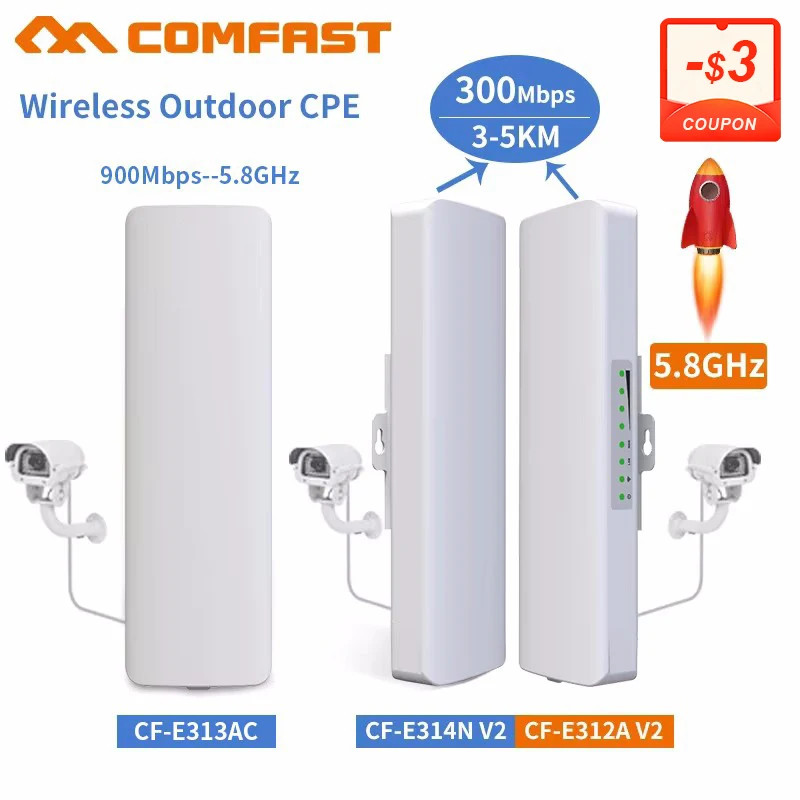 300Mbps Outdoor Wireless Bridge CPE 2.4G/5.8G 3-10KM Access Point Wi-Fi Long Ran