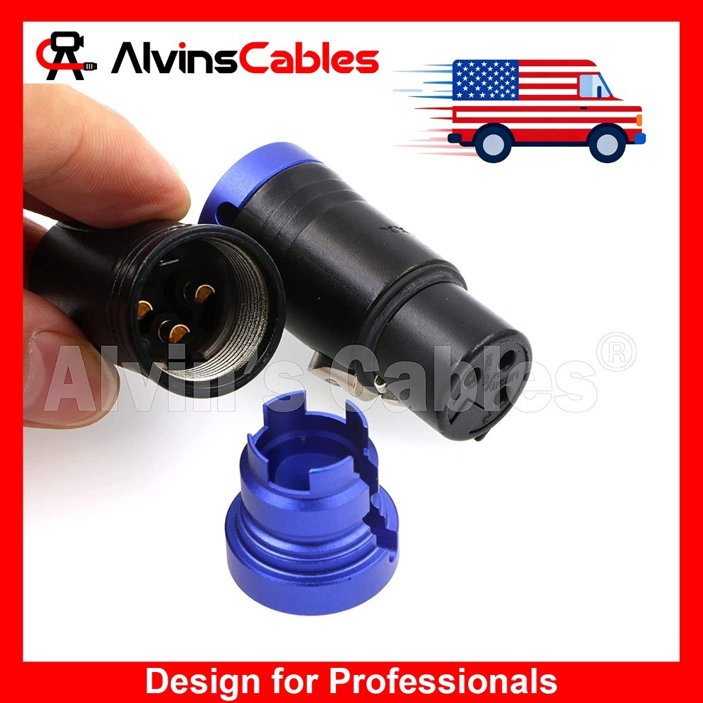 Low-Profile XLR 3 Pin Female Original Connector for Audio Devices Blue