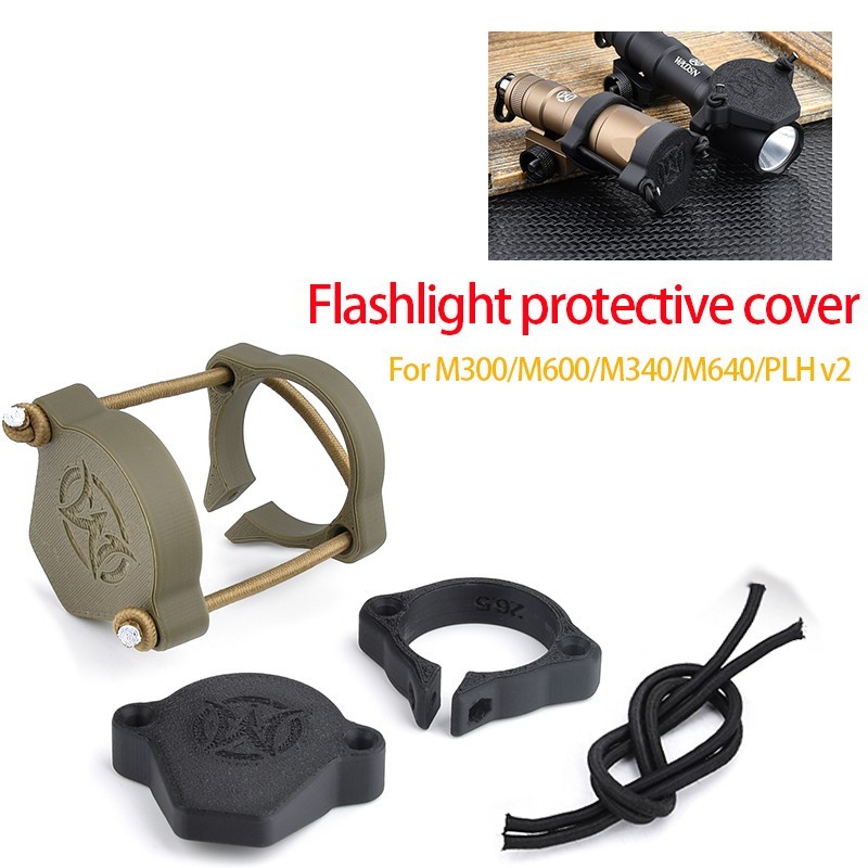 Tactical Flashlight Protective Cover For M300/M600/M340/M640 Scout LED Light