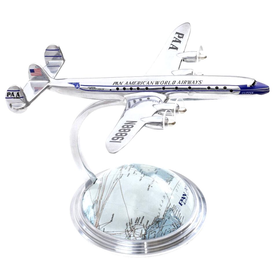 Lockheed Constellation Airliner Airplane 6.5" Travel Agent Desktop Globe Decor