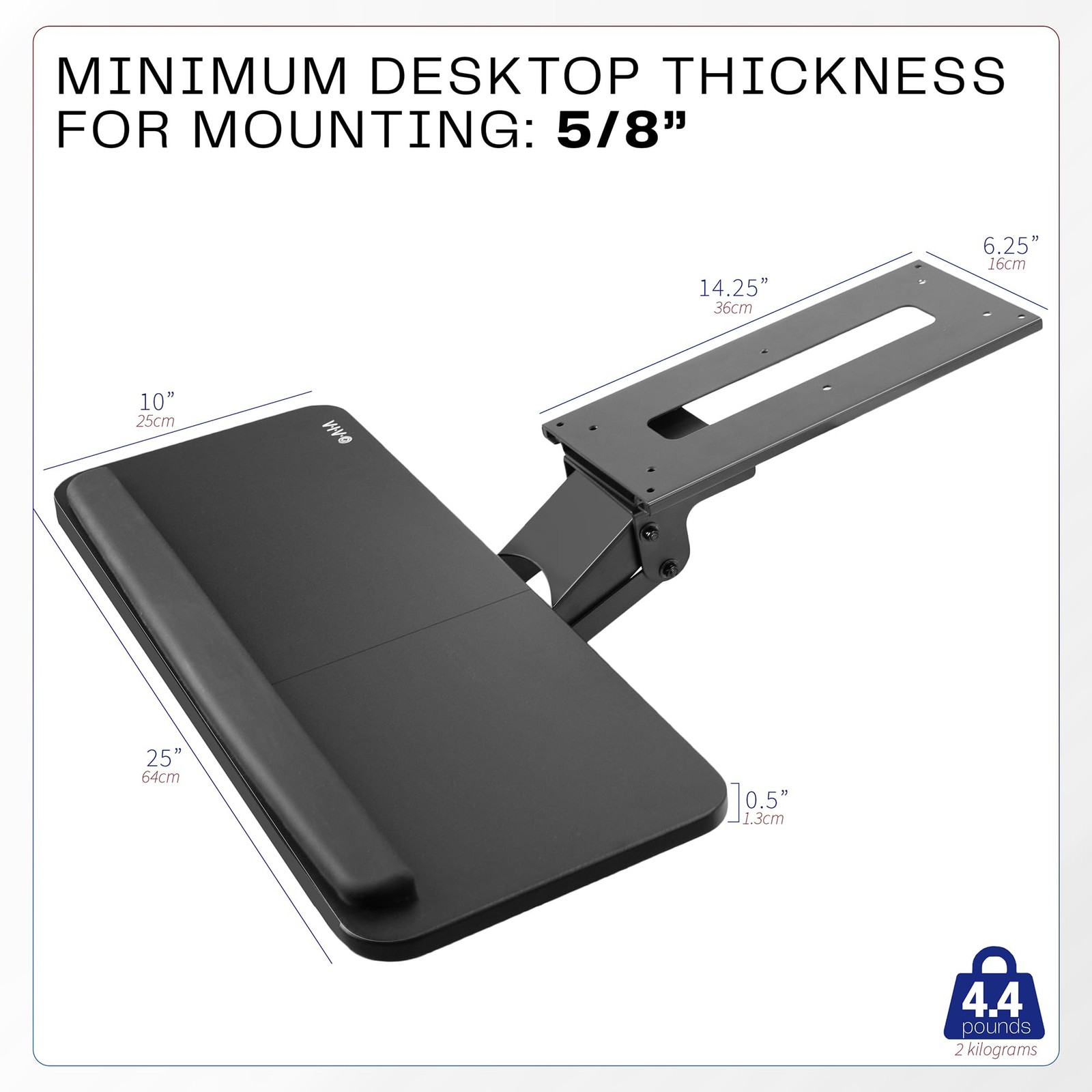 VIVO Adjustable Computer Keyboard & Mouse Platform Tray Ergonomic Under Table