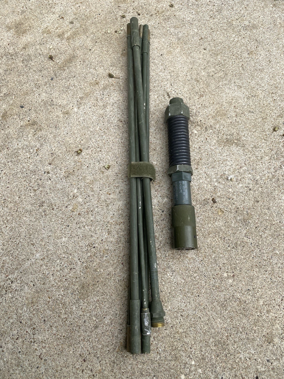 NOS 8' Collapsible Manpack Military Antenna & Spring Base AS-4266A/PRC-Used