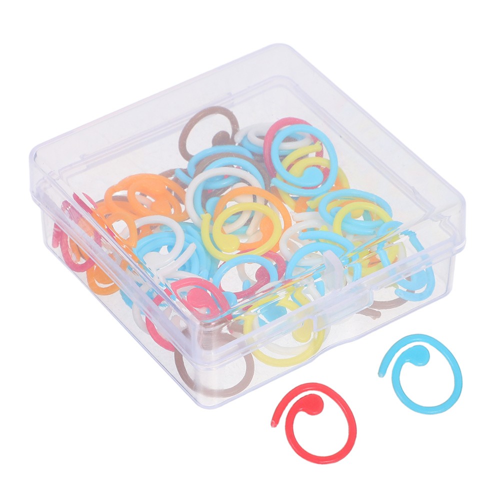 60Pcs Crochet Spiral Markers Stitch Knitting Locking Clip Pins for DIY Craft