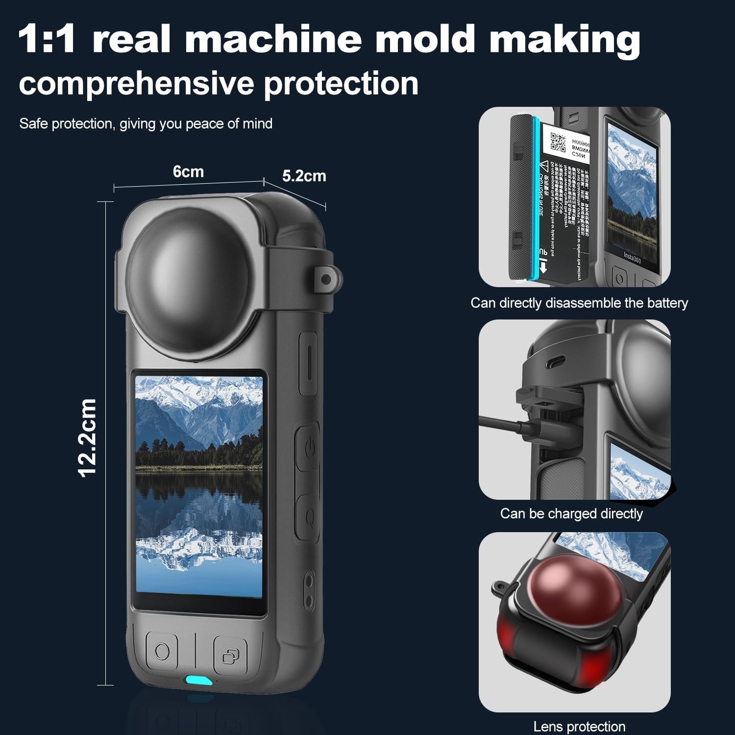 Protective Silicone Case + Lens Guards - Insta 360 X4