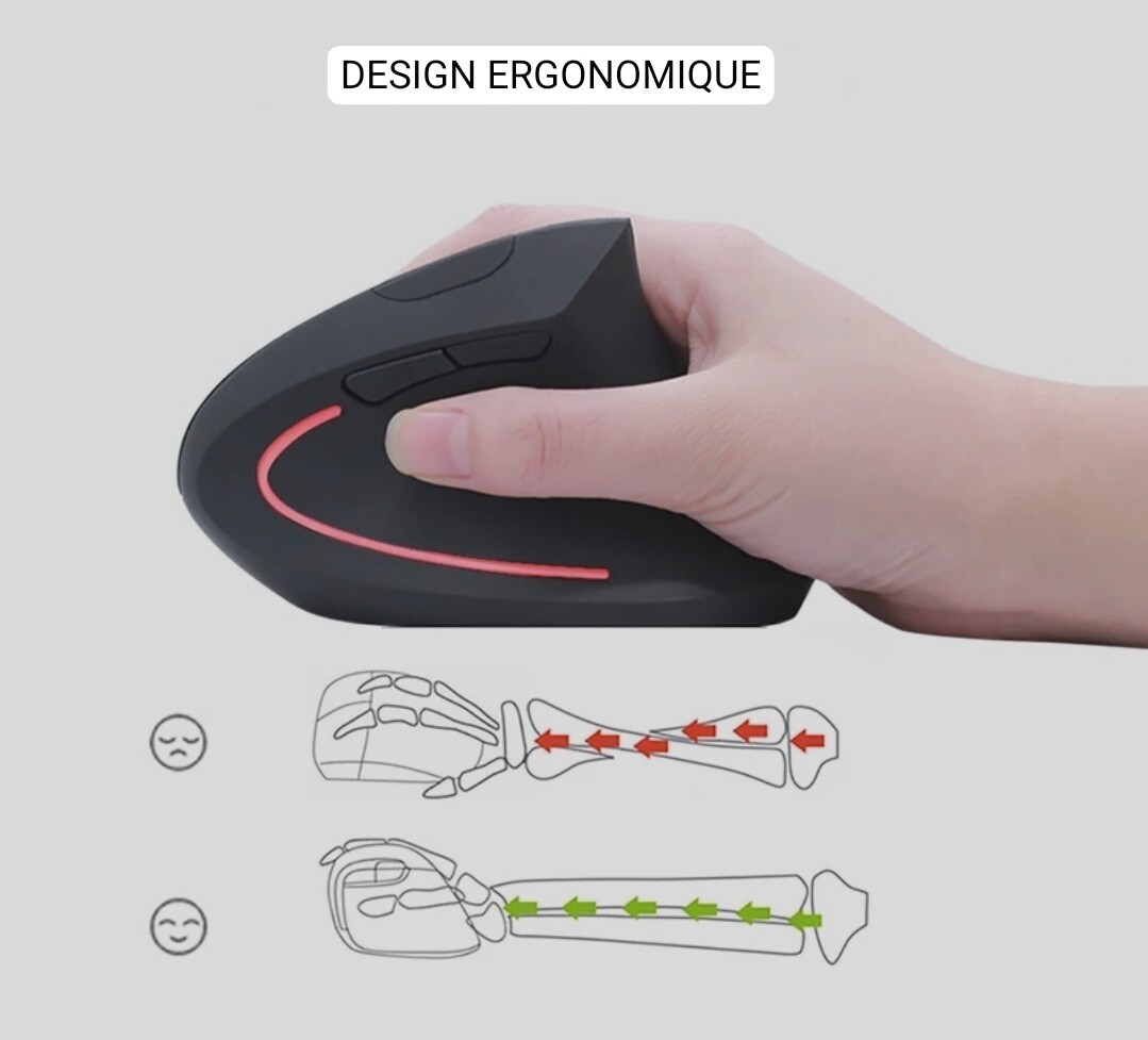 Wireless Ergonomic Optical Mouse Battery Bluetooth 800/1200/1600DPI