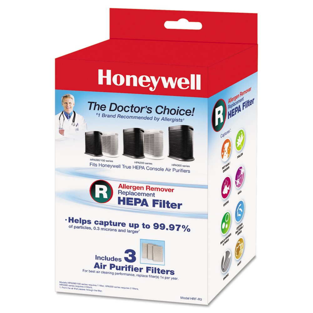Honeywell HRFR3 6.75 x 10.3 Allergen Remover Replacement HEPA Filters (3/PK) New