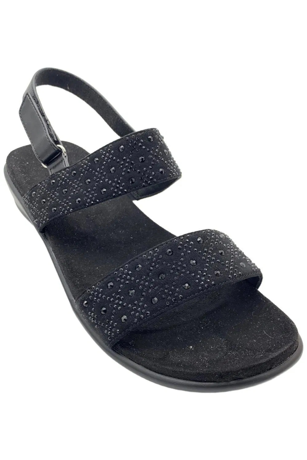 Easy Spirit Hailsey Embellished 2-band Sandal Black