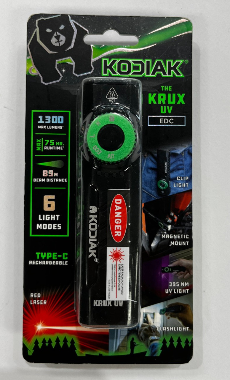 KODIAK THE KRUX UV 1300 LUMEN EDC FLASHLIGHT NEW SEALED