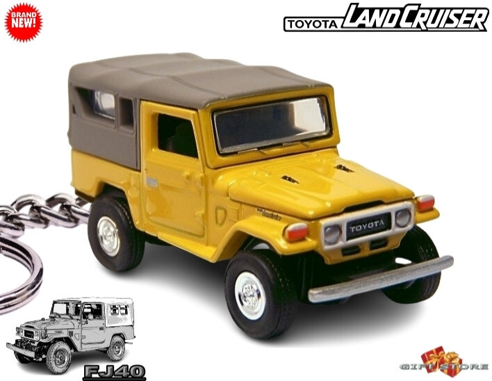 🎁🆕RARE KEYCHAIN YELLOW TOYOTA LAND CRUISER FJ40 CUSTOM Ltd Ed.💕GREAT GIFT💕🎁