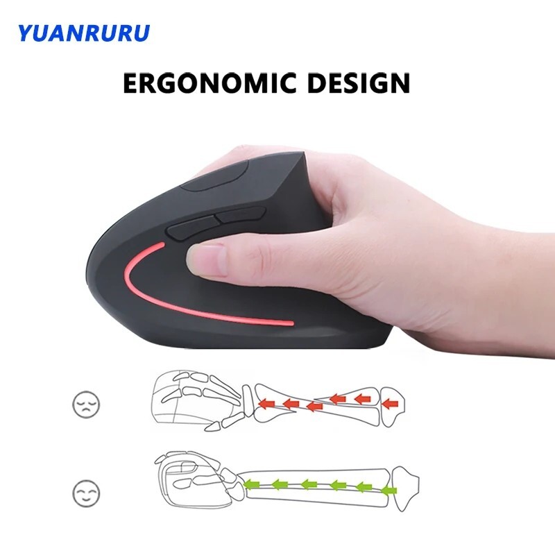 Wireless Ergonomic Optical Mouse Battery Bluetooth 800/1200/1600DPI
