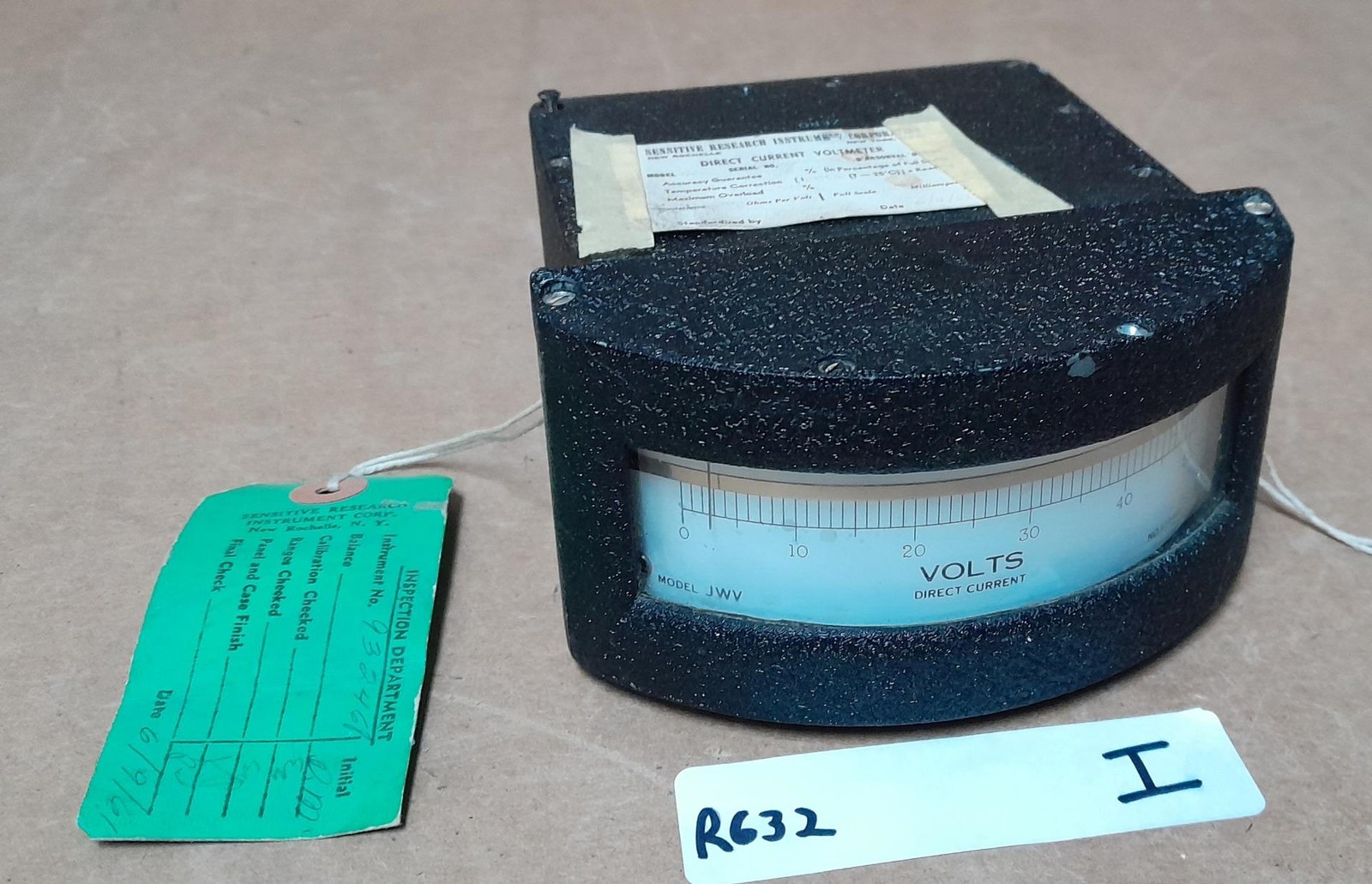 VINTAGE SENSITIVE RESEARCH DIRECT CURRENT VOLTMETER JAWVOKYX ! R632 I