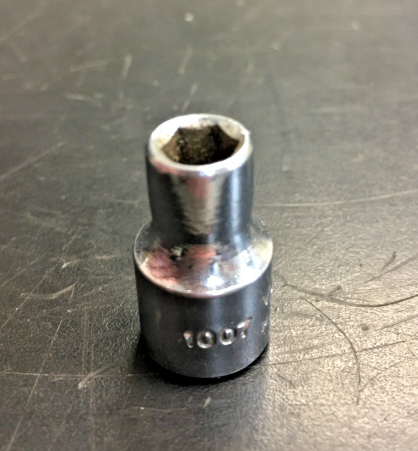 VLCHECK 7/32", 6 Point, Chrome Socket, 1/4" Drive, 1007, USA