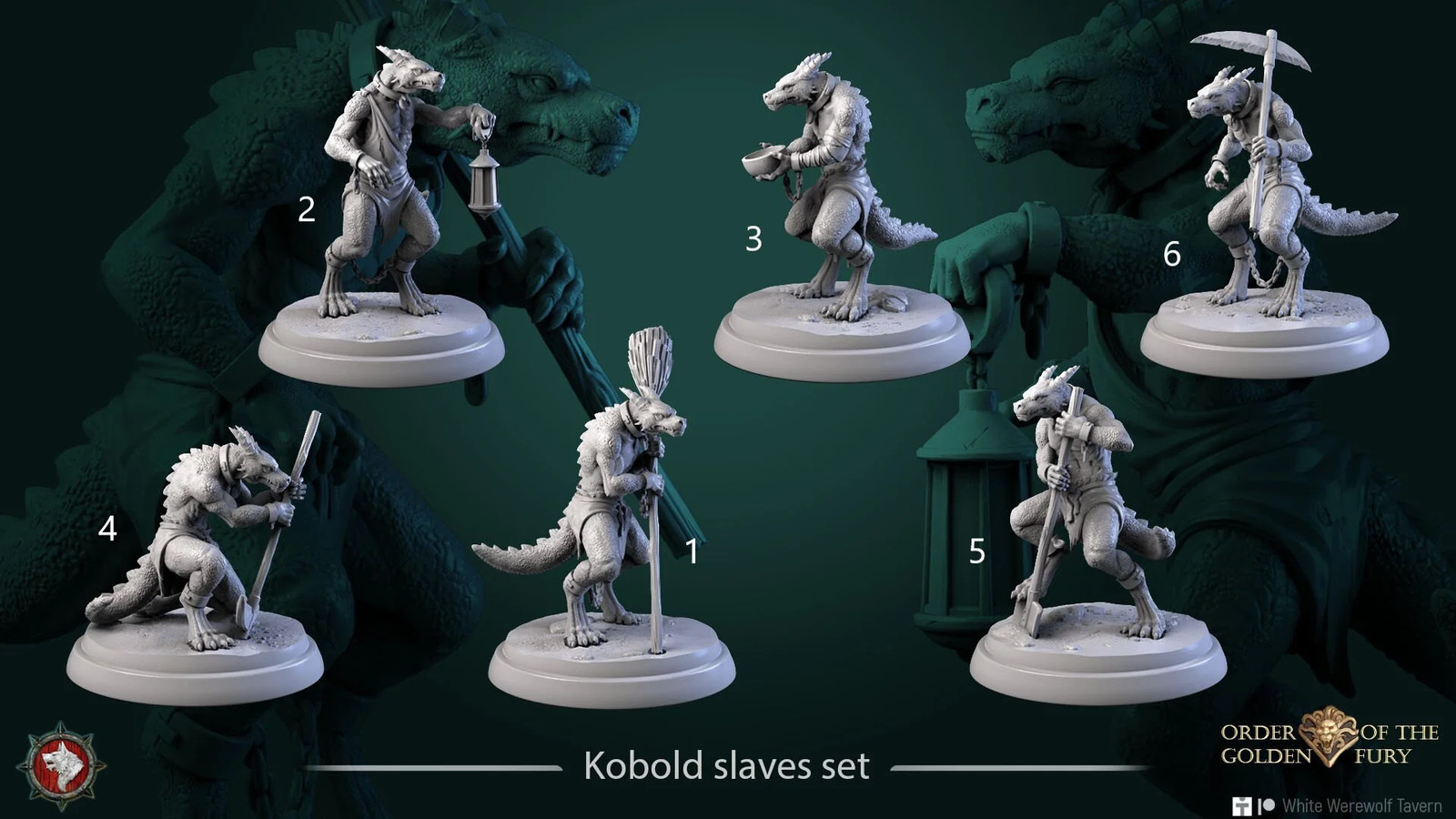 Kobold Slaves (Set of 6) - 28mm Heroic Order Of The - Resin Tabletop Miniatures