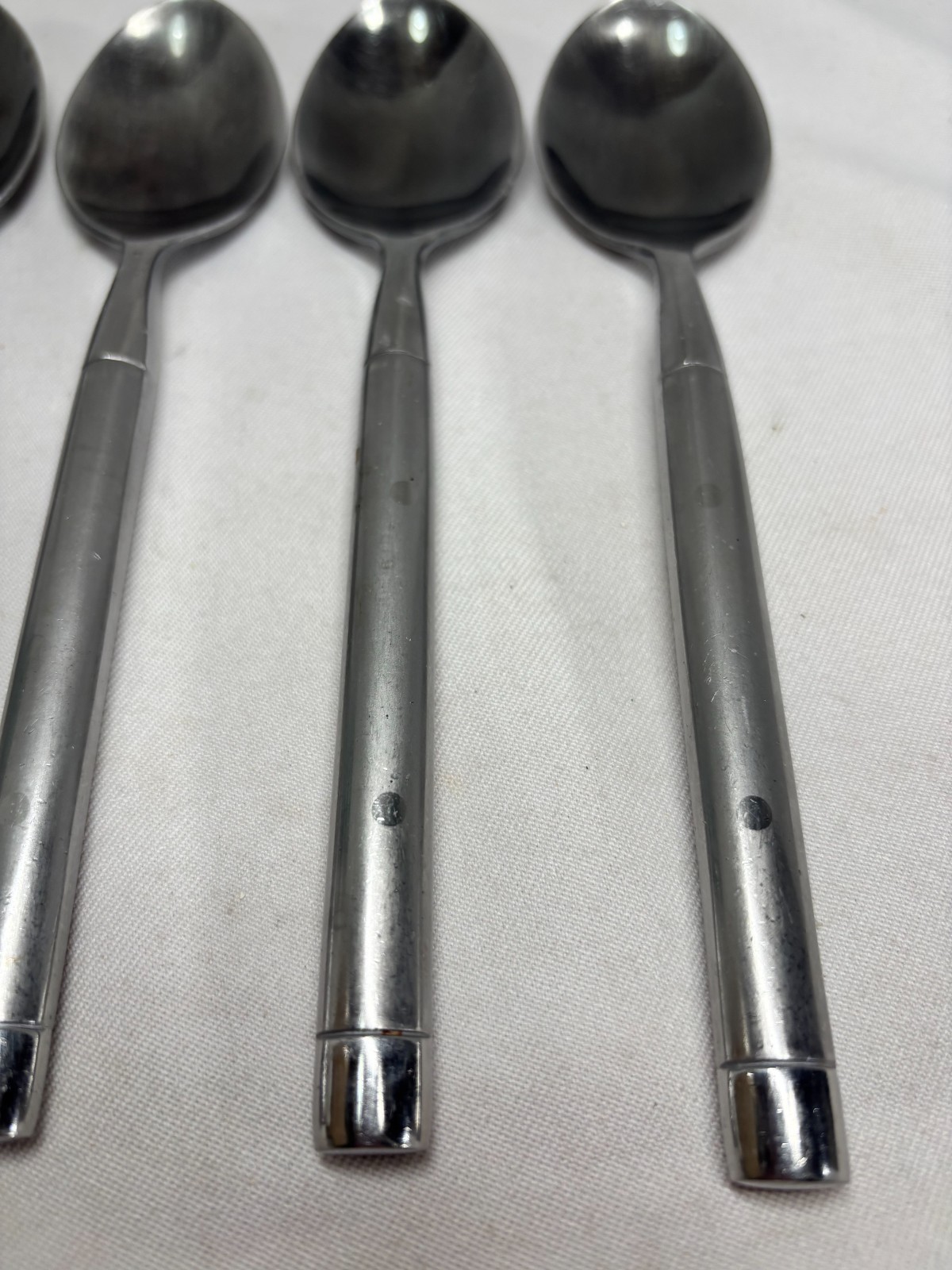 4 SOUP or TABLESPOONS Cambridge Tripoli II Sand 2-Dot Stainless Flatware