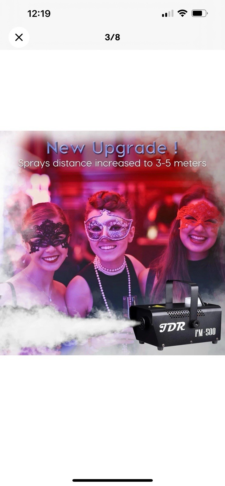 Fog Machine JDR Mini 500W Smoke Machine with Auto Mode and Wireless Remote Co...