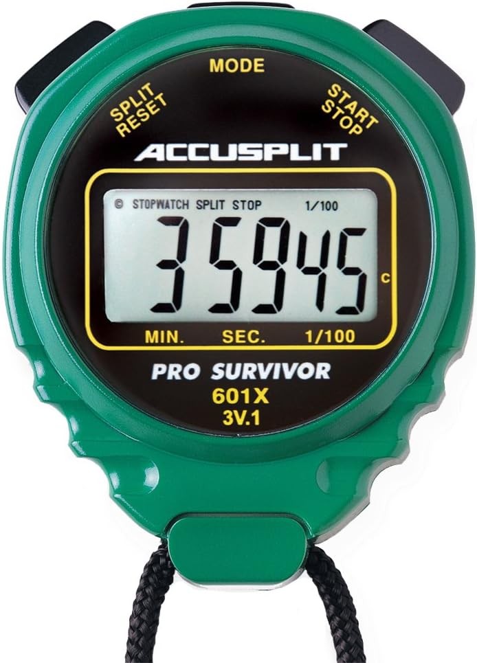 ACCUSPLIT Pro Survivor - A601X Stopwatch, Clock, Extra Large Display - Green