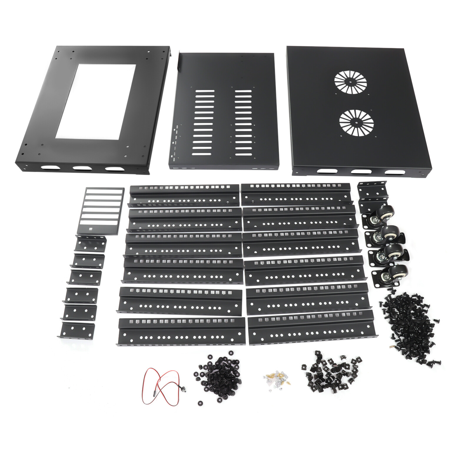 18.5" 4 Post Open Frame Network Server Rack 18U Adjustable Partition 0-31.5''