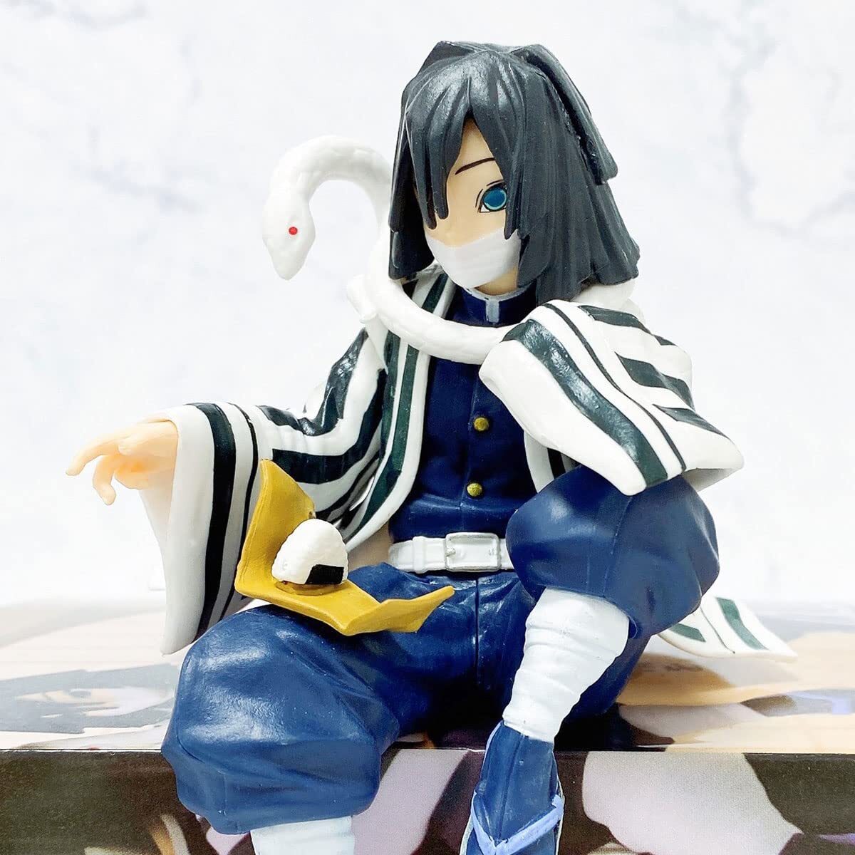 Demon Slayer Anime Action Figure Iguro Obanai Eat Rice Balls 5.1 Inch