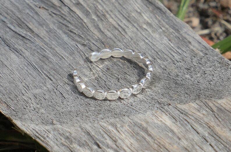 Solid Metal Women's Circle Link Adjustable Toe Ring 14k White Gold Plated Silver
