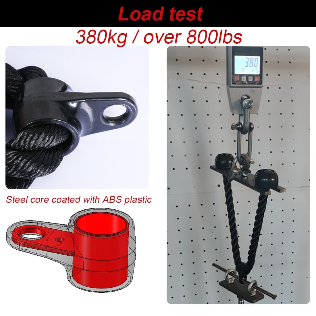 Tricep Rope 27 & 35 inches 2 Colors Fitness Attachment Cable Machine Pulldown...