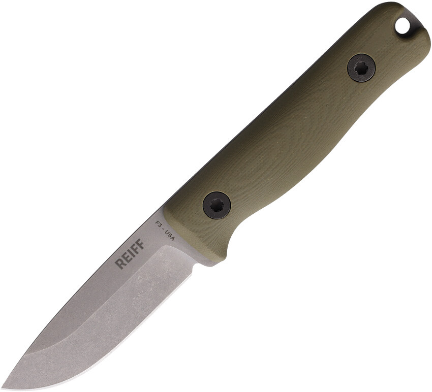 Reiff Knives F3 Daily Carry OD Green G10 MagnaCut Fixed Blade Knife F3D11ODBL