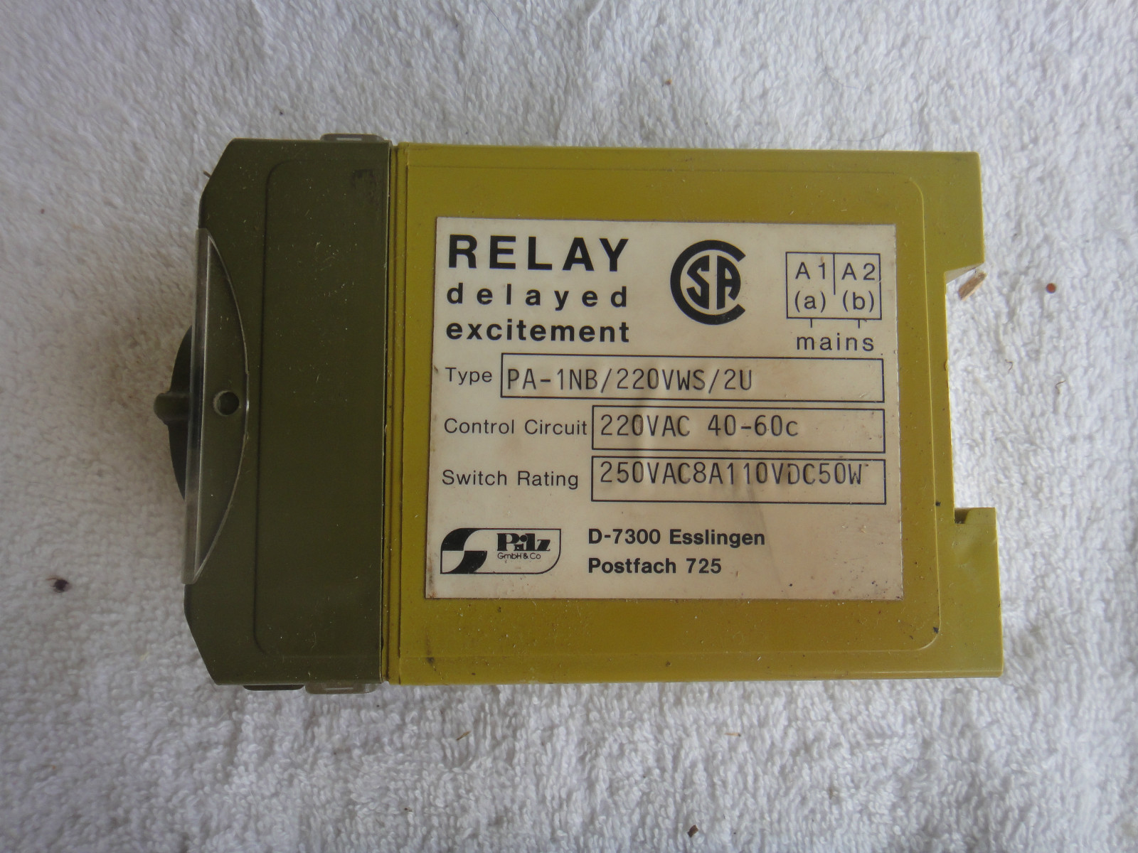 Pilz Safety Relay Timer PA-1NB