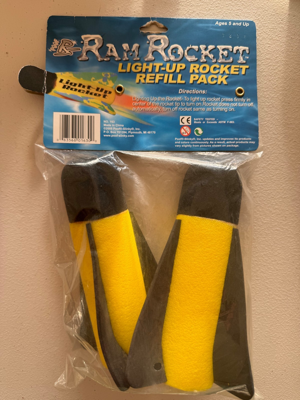 Ram Rocket Light-Up Rocket Refill Pack 2 Foam Rockets Deadstock 2005 New