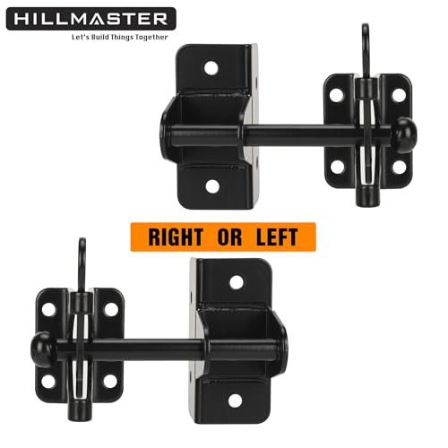 HILLMASTER Self Locking Gate Latch for Wooden Fence—Heavy Duty Finger Pull