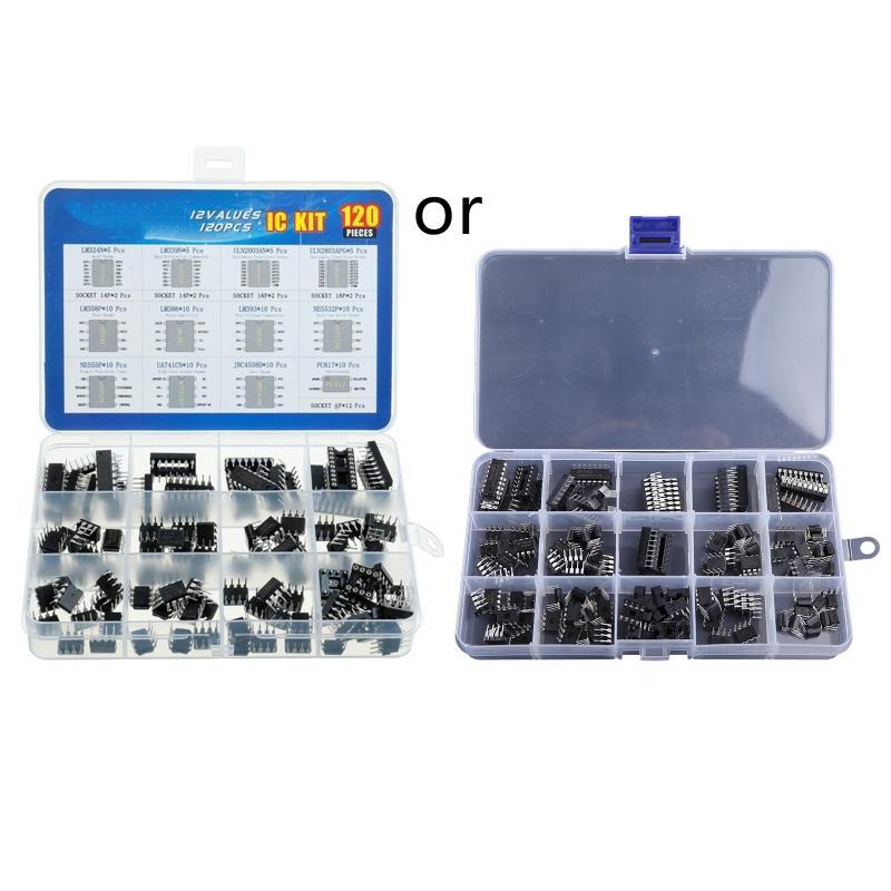 Integrated Circuit Chip IC Chips Assortment Kit Opamp Timer Pwm 120pcs 12 Types